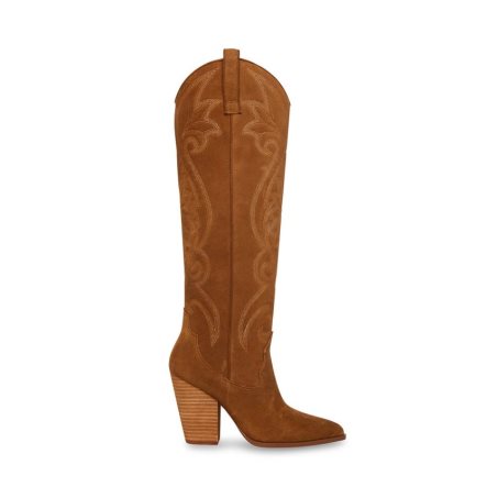 Brown Steve Madden Lasso Chestnut Suede Women's Knee-high Boots | PH 7034ZIB